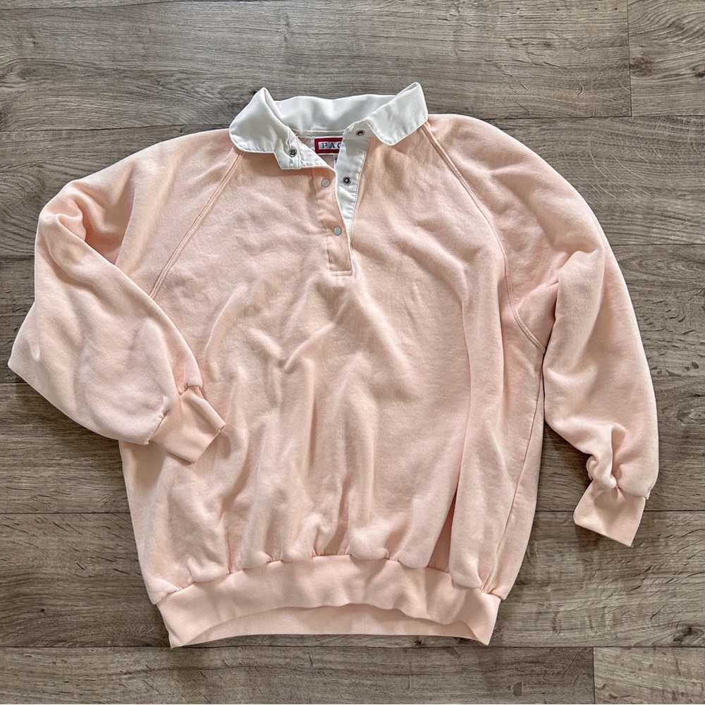 Pacer Peach Button Quarter Sweatshirt
